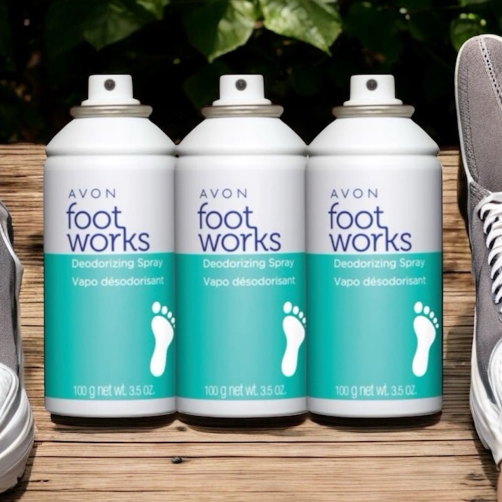 🔴NWT Avon Foot Works Deodorizing Spray 3-Can Set (3.5 oz each) - Picture 2 of 5